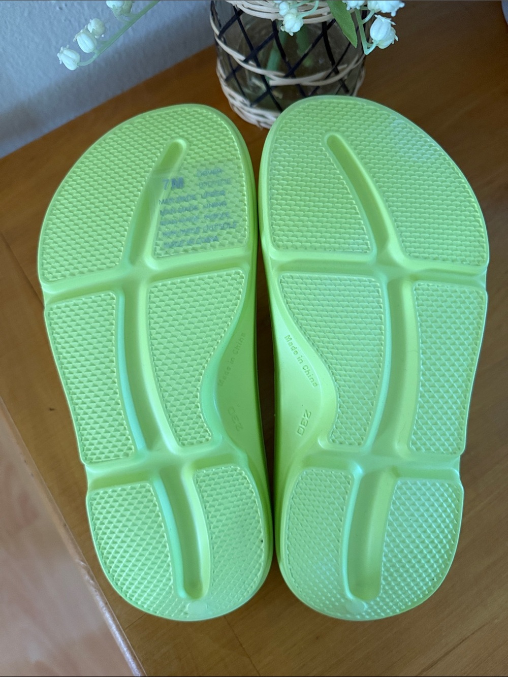 JBU Women's Lime Slide Sandals in Bright Lime - Picture 5 of 10
